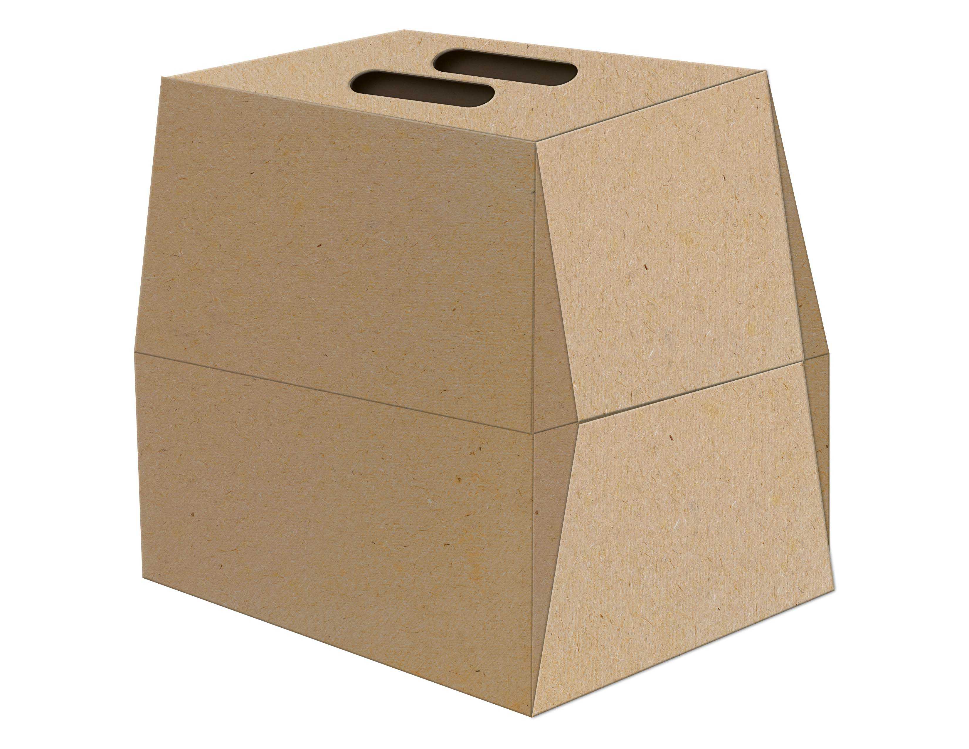Cardboard box with four-sided taper