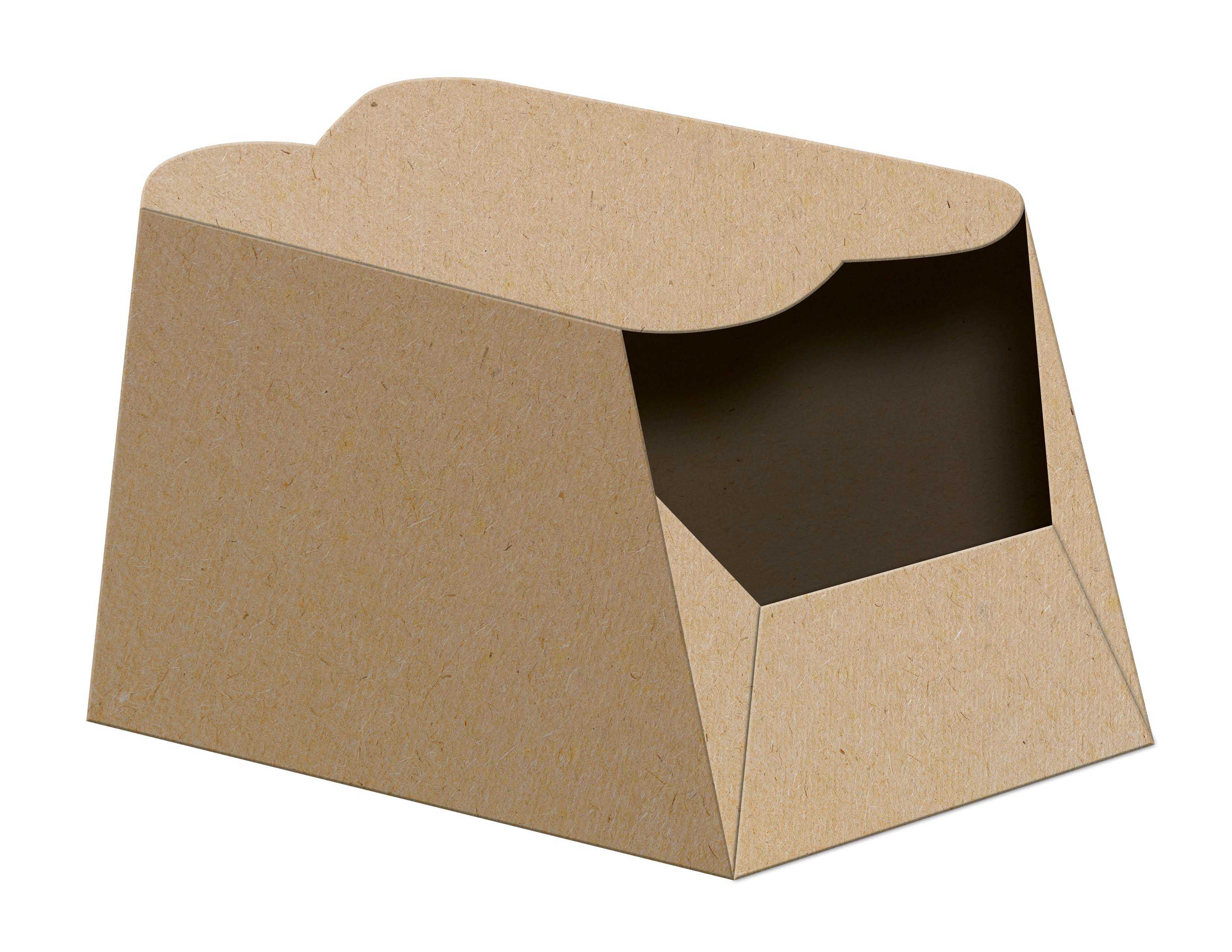 Cardboard box with no top flap